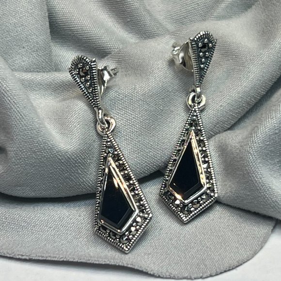 **SOLD***Sterling Silver Drop Kite Earrings Dangle Earrings for Women 925 Silver - Picture 3 of 10